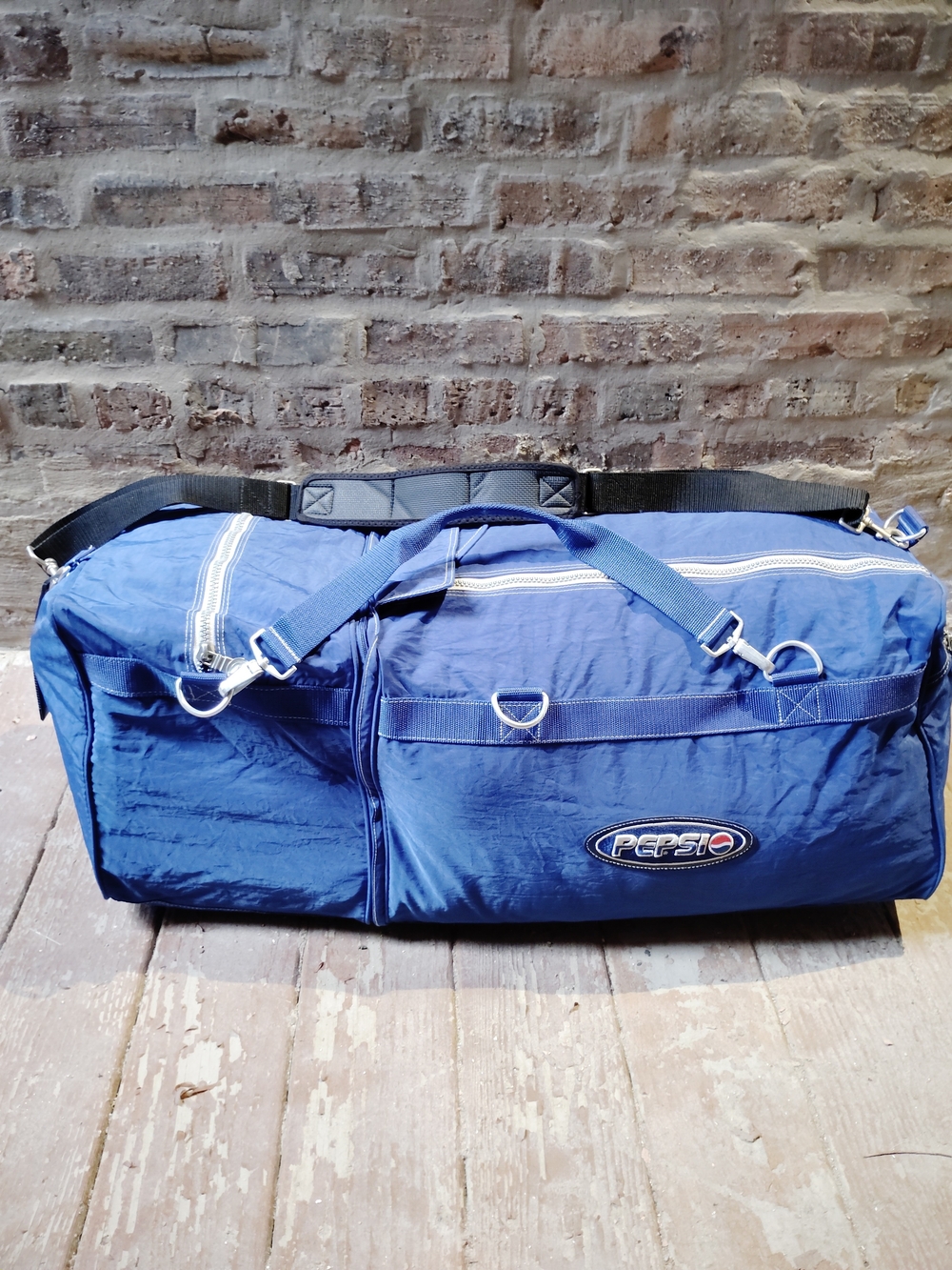 Pepsi 1990's Blue Nylon 2in1 Duffle Bag W/ Detachable Side Bag